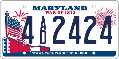 MD license plate 4AD2424
