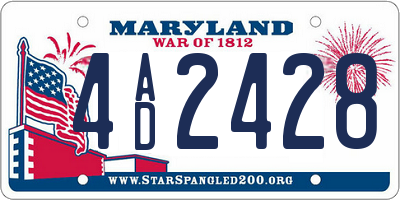 MD license plate 4AD2428