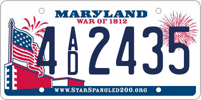 MD license plate 4AD2435