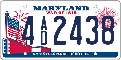 MD license plate 4AD2438