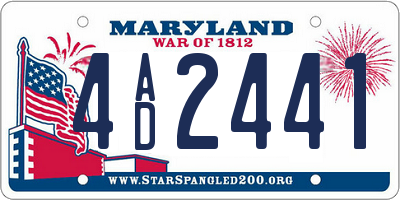 MD license plate 4AD2441