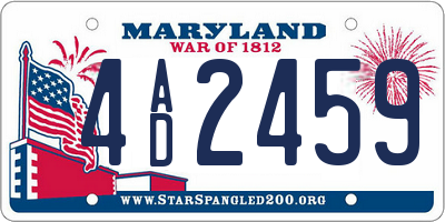 MD license plate 4AD2459
