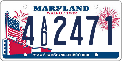 MD license plate 4AD2471