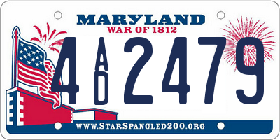 MD license plate 4AD2479