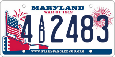 MD license plate 4AD2483
