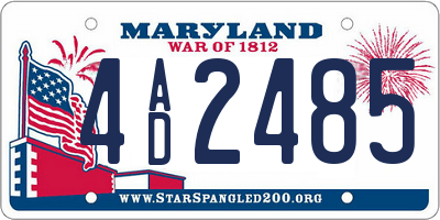 MD license plate 4AD2485