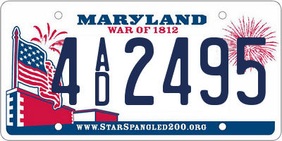 MD license plate 4AD2495