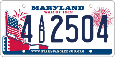 MD license plate 4AD2504