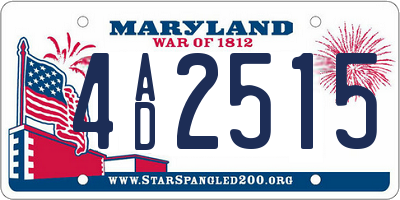 MD license plate 4AD2515