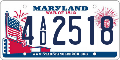 MD license plate 4AD2518