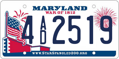 MD license plate 4AD2519