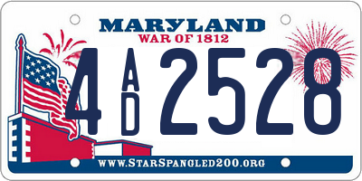 MD license plate 4AD2528