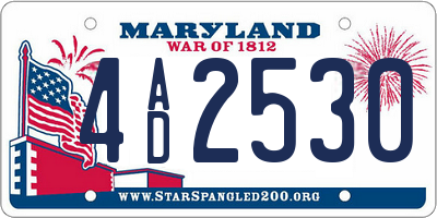 MD license plate 4AD2530