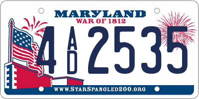 MD license plate 4AD2535