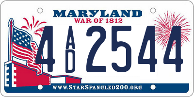 MD license plate 4AD2544
