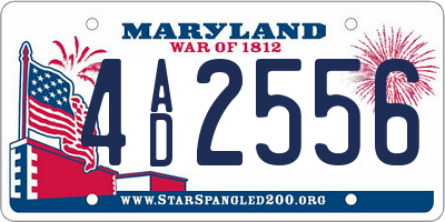 MD license plate 4AD2556