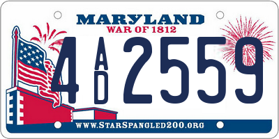 MD license plate 4AD2559