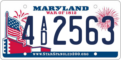 MD license plate 4AD2563
