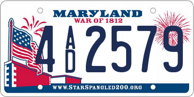 MD license plate 4AD2579