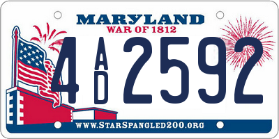MD license plate 4AD2592