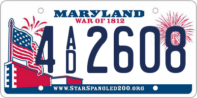 MD license plate 4AD2608