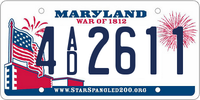 MD license plate 4AD2611