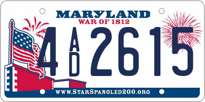 MD license plate 4AD2615