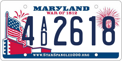 MD license plate 4AD2618