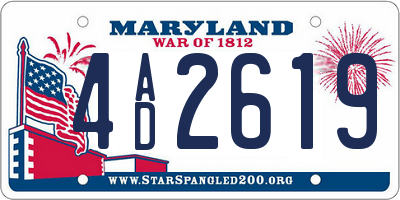 MD license plate 4AD2619