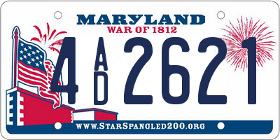 MD license plate 4AD2621