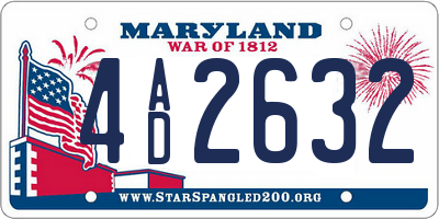 MD license plate 4AD2632