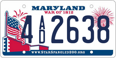 MD license plate 4AD2638