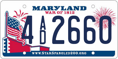 MD license plate 4AD2660