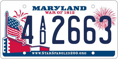 MD license plate 4AD2663