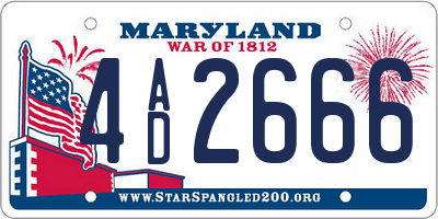 MD license plate 4AD2666