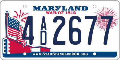 MD license plate 4AD2677