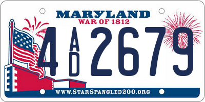 MD license plate 4AD2679