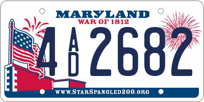 MD license plate 4AD2682