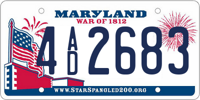 MD license plate 4AD2683
