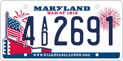 MD license plate 4AD2691