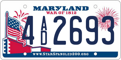 MD license plate 4AD2693