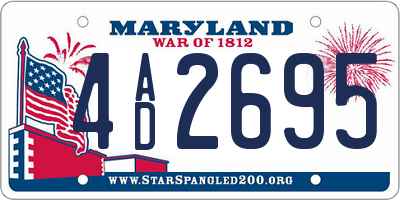 MD license plate 4AD2695
