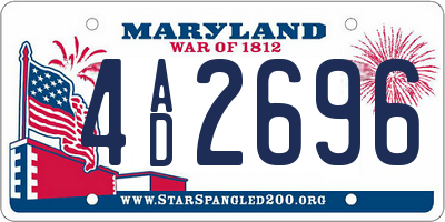 MD license plate 4AD2696