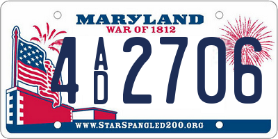 MD license plate 4AD2706