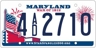 MD license plate 4AD2710