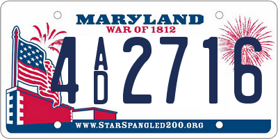 MD license plate 4AD2716