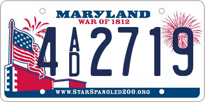 MD license plate 4AD2719