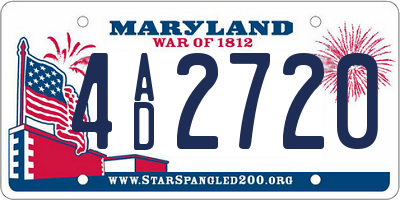 MD license plate 4AD2720
