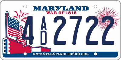 MD license plate 4AD2722