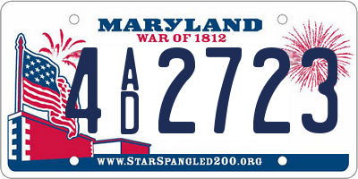 MD license plate 4AD2723